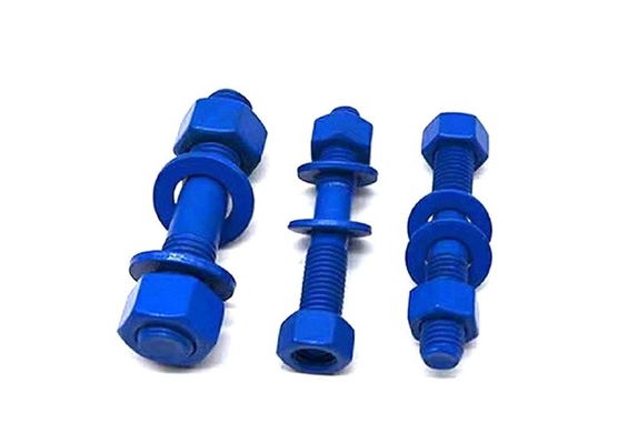 주문 ASME B182.1/ASME B182.2 플루오 탄소 코팅 스터드 볼트 2 무거운 헥스 견과류와 일반 둥근 세척기2.1/ online manufacture