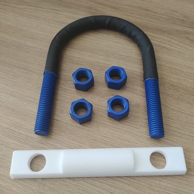 M6, M8, M10, M12, M14, M16 PTFE 코팅 U 볼트와 폴리 슈린크, 4 견과류와 반둥근 i 막대